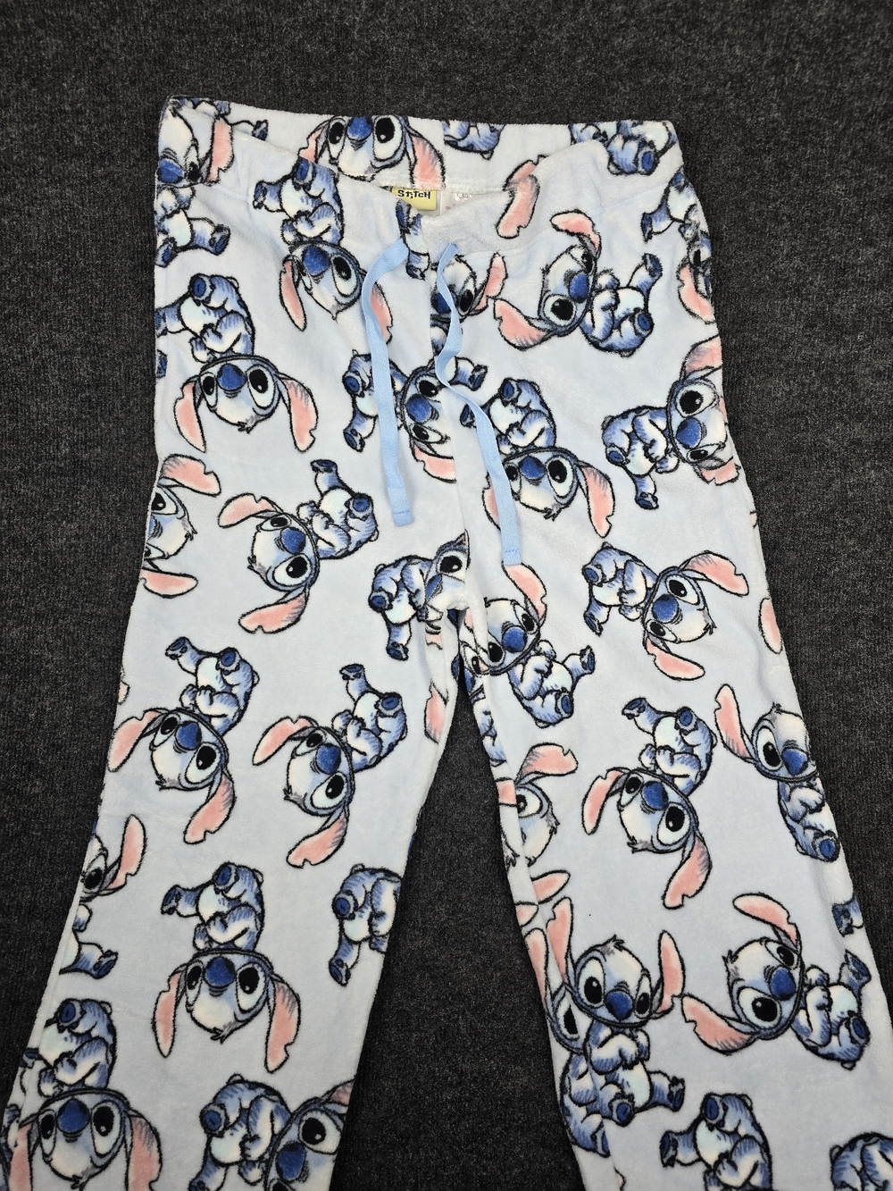 Disney Stitch Pajama Pants XL Blue Fleece Plush Lounge Sleepwear Lilo & Stitch